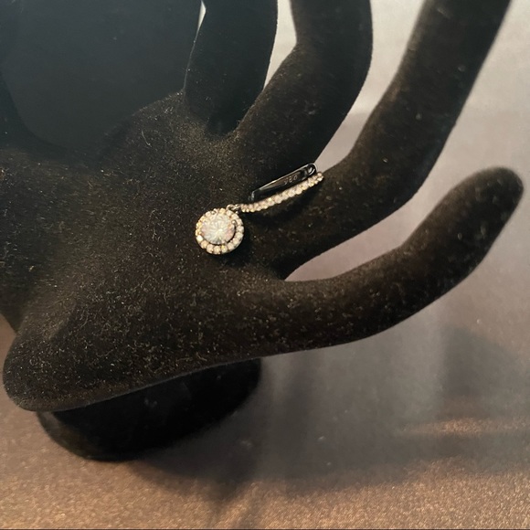 Sterling Silver with Black Rhodium plated necklace and drop earrings set. - Picture 3 of 5